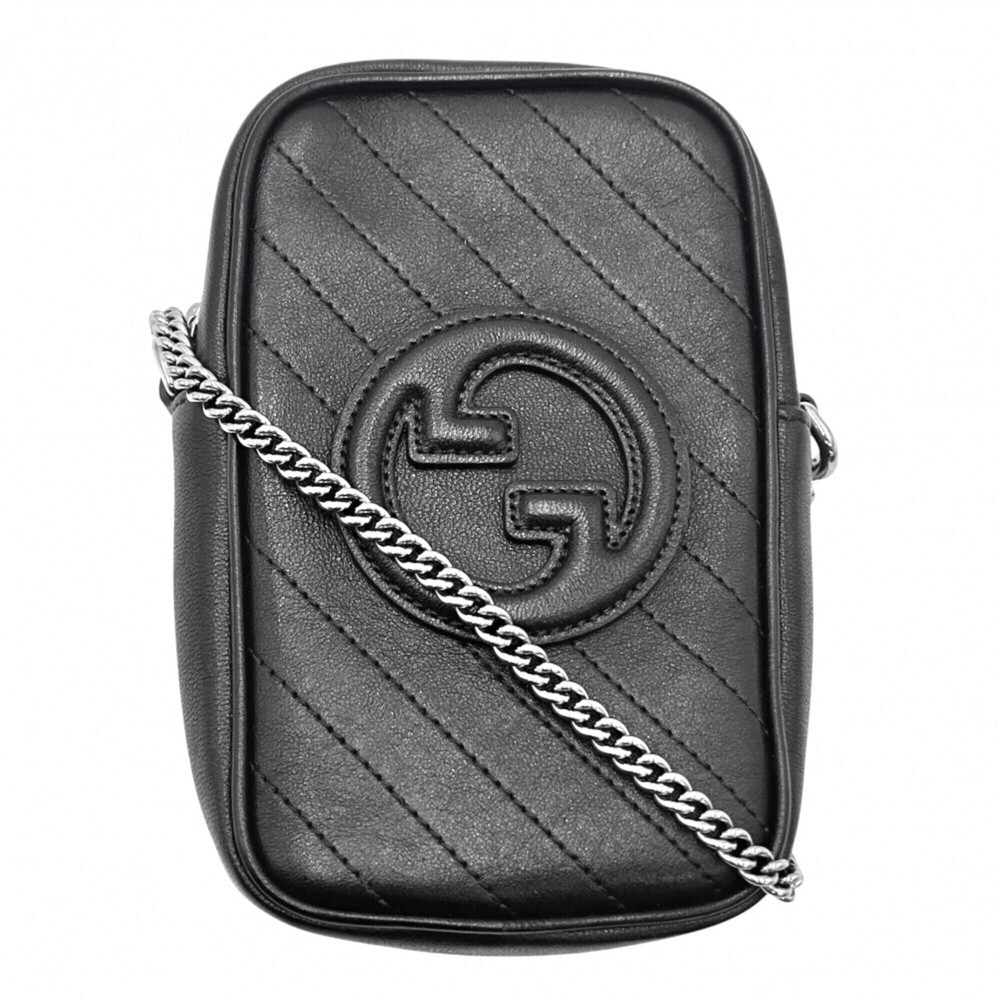 GUCCI Authentic Black Leather Shoulder Bag